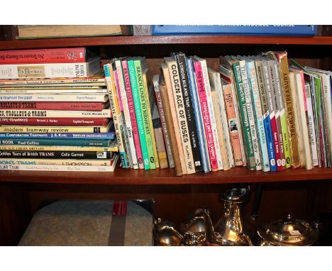 A large collection of British tram and bus books,  pamphlets, postcards and other items, to include The London Tramcar 1861-1