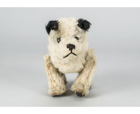 A Bing Tripple-Trapple Caesar the King’s Dog,  with white mohair, black boot button eyes, black mohair ears, black stitched n