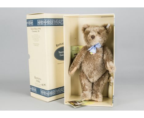 A Steiff limited edition Teddy Bear 1951 Caramel,  1133 of 5000, in original box with certificate, 1996