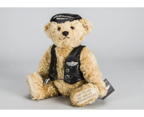 A Steiff limited edition Harley Davidson 100th Anniversary Bear, 3585 of 5000, in original box with certificate, 2002