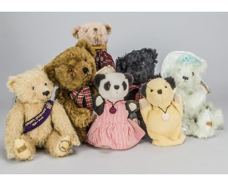 Deans and Merrythought limited edition teddy bears,  Merrythought - Queen Mother and Golden Jubilee; Dean’s - Marvin, Arthur,