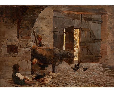 (Serravalle (TV) 1845 - Padova 1911)Cm 27x39  | In 10.63x15.35Oil on canvasThe son of Paolo, a landscape painter and decorato