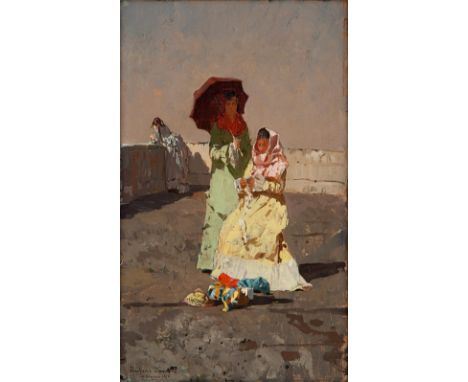 (Mongrassano, Cosenza 1859 - Napoli 1942)Cm 31,5x18  | In 12.40x7.09Oil on panelHe was born to Carlo, a sculptor. Arriving tw
