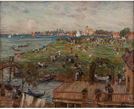 (Venezia 1873 - Roma 1950)Cm 76x95  | In 29.92x37.40Oil on canvasby A. M. Comanducci Born in Venice on September 15, 1873, he