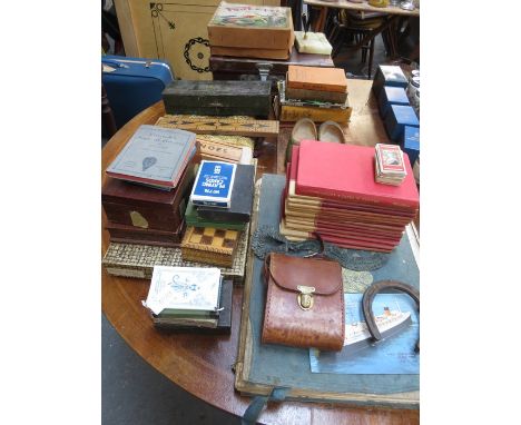 MIXED LOT INCLUDING GAMES, EMBROIDERY, CAMERA, ETC, PLUS FRAMED OIL ON CANVAS 