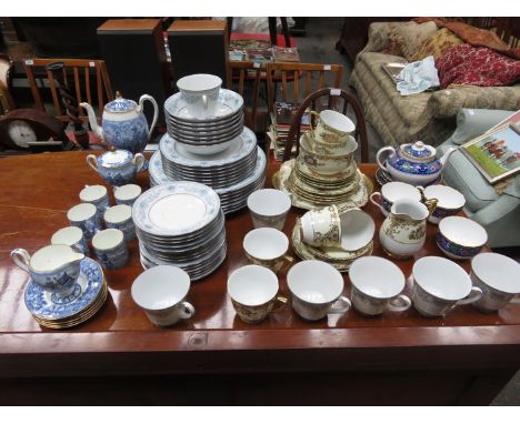 VARIOUS PART TEASETS INCLUDING COPELAND SPODE, NORITAKE, WEDGWOOD ETC