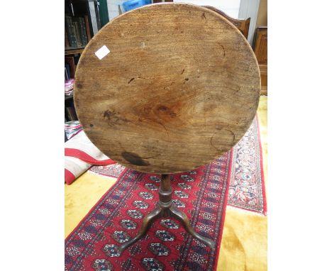 ANTIQUES MAHOGANY TILT TOP TABLE ON TRIPOD SUPPORTS 