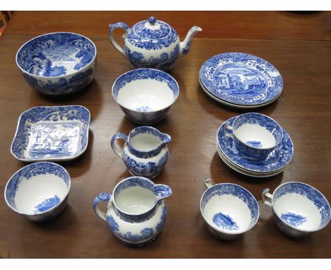PARCEL OF COPELAND SPODE BLUE AND WHITE CHINA 