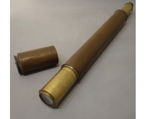 19th century brass two section telescope 94cm overall  Condition Report Click here for further images, condition, auction tim