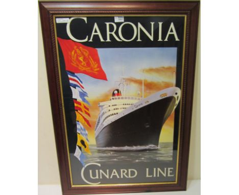 Caronia - Cunard Line framed reproduction poster 80cm x 54cm  Condition Report Click here for further images, condition, auct
