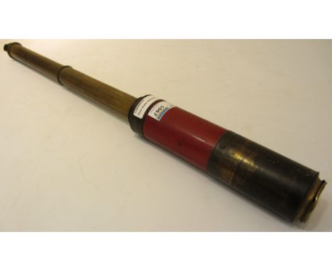 19th century brass and mahogany bound three draw 'Day and Night'
Telescope by Harris & Son London 67cm  Condition Report Clic
