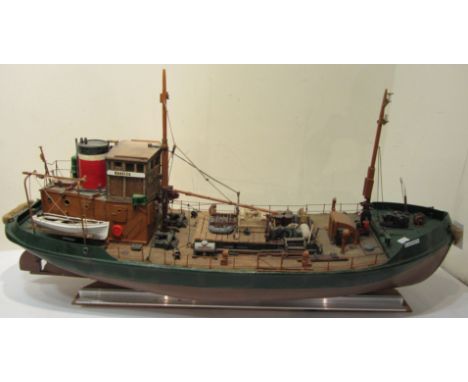 Scratch built scale ship model of the Karrier Tilbury L110cm x H55cm  
Built from plans. Superstructure can be removed to get