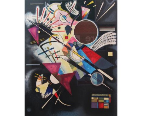 AFTER WASSILY KANDINSKY (Russian, 1866-1944), 'Accompaniment in Black', lithograph in colours, 49.5cm x 39.5cm, numbered 193/