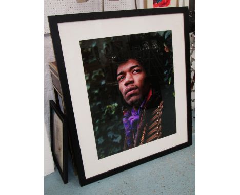 EVE BOWEN, 'Jimi Hendrix, Montague Square - 1967', photo print, 93cm x 77cm, framed.