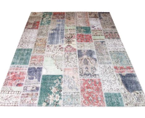 ANTIQUE PERSIAN PATCHWORK CARPET, 300cm x 250cm, patches from various antique Persian carpets.