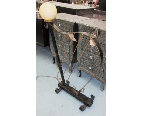 GUINESS HARP LAMP, 1950's metalwork made for Guiness, 105cm W x 75cm H. 