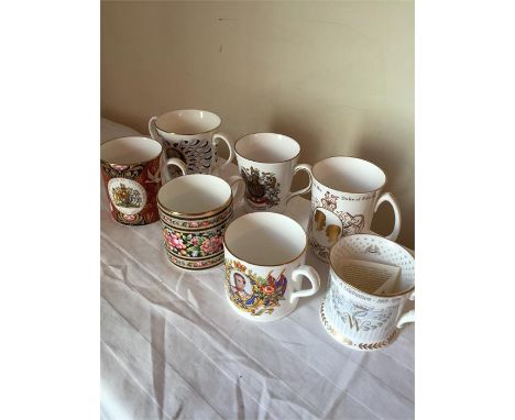 Royal Worcester Golden Jubilee mug, Wedgwood Clio pattern mug 1991, coronation mug Edward VIII, Silver Jubilee mug, Limited e
