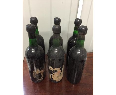 1970 Vintage Graham Port, 6 bottles. Only part labels and labels missing