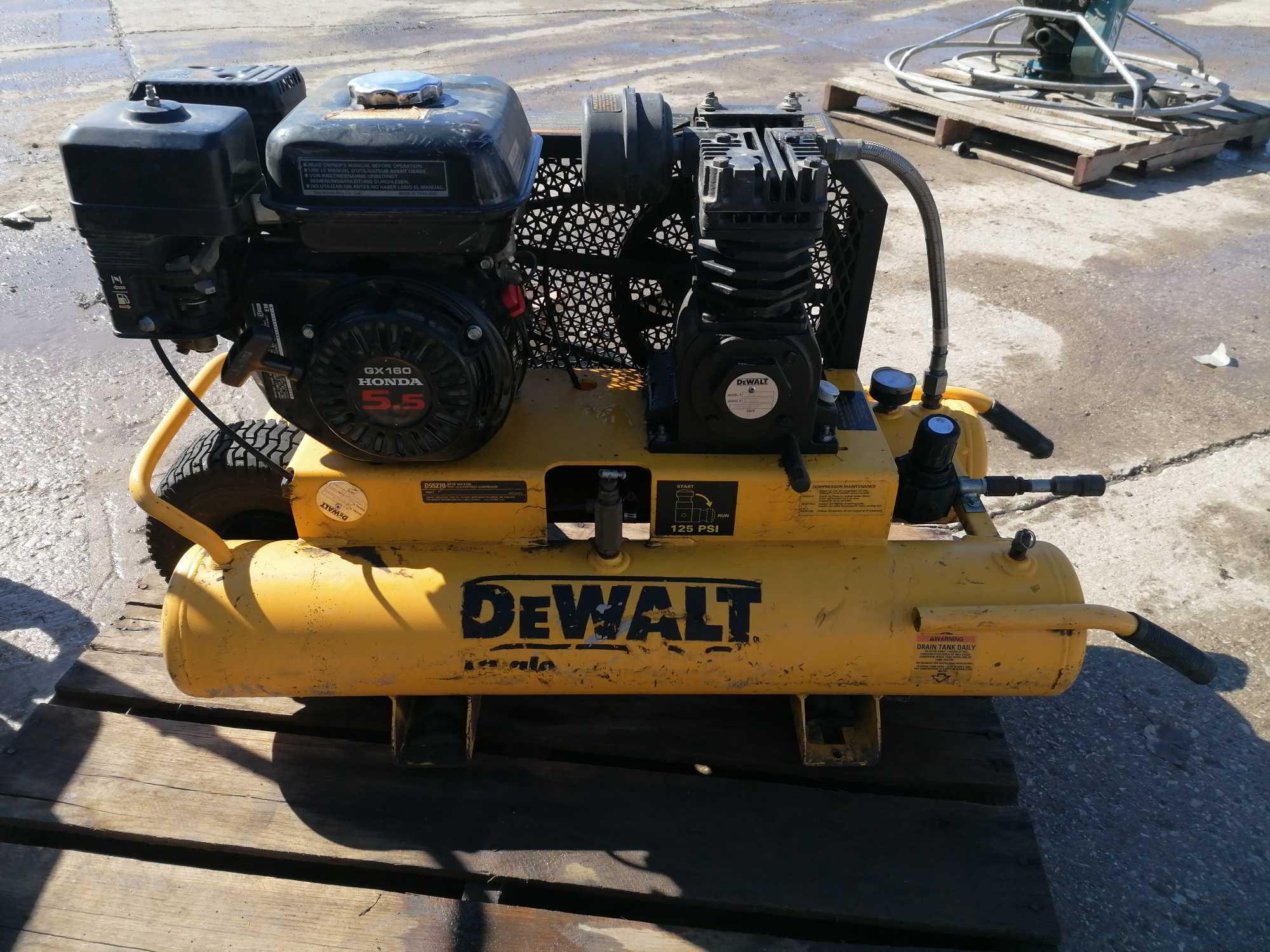 DEWALT KU2 Gas Powered Air Compressor, Model D55270, Serial 07828