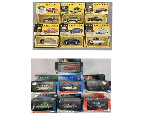 VANGUARDS PRECISION DIE CAST VEHICLES, BOXED (13) - VA27001 Police, VA27000 Red Rover, VA6800 Ember Red &amp; Cream Hillman M