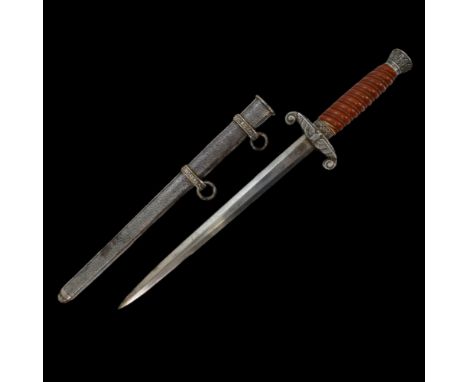 WW2 GERMAN ARMY OFFICER'S DAGGER WITH SCABBARD BY E. &amp; F. HORSTER OF SOLINGEN, 1935 PATTERN. THIRD REICH. Features good c