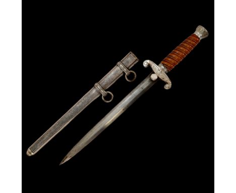 WW2 GERMAN ARMY OFFICER'S DAGGER WITH SCABBARD BY PUMA OF SOLINGEN, 1935 PATTERN. THIRD REICH. Features good condition nickel