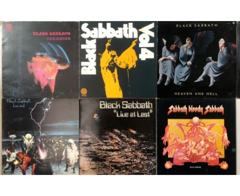 BLACK SABBATH - LPs. Killer collection of 7 x LPs including 2 x tasty original swirls... Titles are Paranoid (1st UK Vertigo 