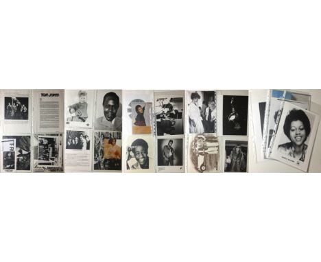 PRESS RELEASES/BIOGRAPHIES. 23 assorted collections of promotional materials, chiefly label issued 8x10" photos, press releas