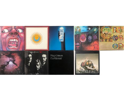 KING CRIMSON - LPs. Entering the court with this collection of 9 x (largely original/early UK pressing) LPs. Titles are In Th