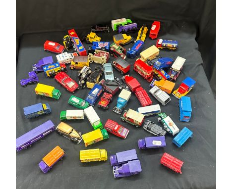 Large selection of assorted of vintage and later toy vehicles to include Corgi, LLedo etc 