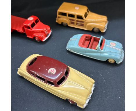 Selection vintage Dinky Toys to include No.27F Plymouth Estate Car Woody Station Wagon, Fordson, Austin Atlantic, Castrol lor