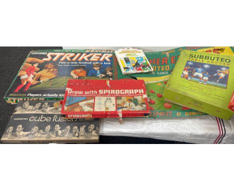 Selection of vintage and later board games (incomplete) to include Subbuteo, Striker, Totopoly etc 