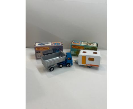 2 Boxed Matchbox 75 collection includes 30 Artic trunk 31 Caravan 