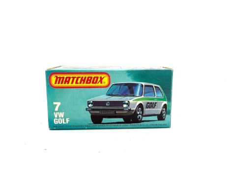 Boxed 1981 Matchbox Lesney Superfast 7 Volkswagen Golf silver, rare silver model 