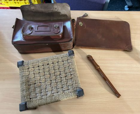 Selection of collectables includes Stool, recorder, satchels etc 