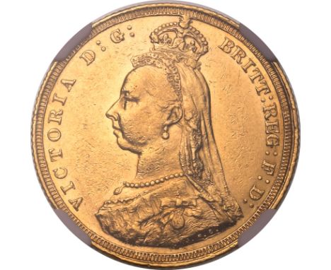 AUSTRALIA. Victoria, 1837-1901. Gold sovereign, 1887 S. Sydney. Long JEB. Jubilee bust left; long J.E.B. with angled J on tru