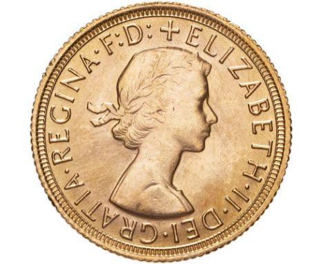 UNITED KINGDOM. Elizabeth II, 1952-2022. Gold sovereign, 1968. Royal Mint. First, laureate head of Elizabeth II facing right;
