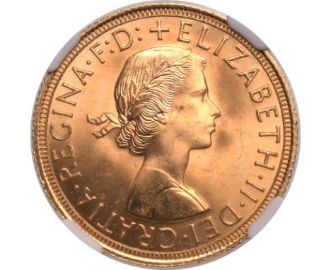 UNITED KINGDOM. Elizabeth II, 1952-2022. Gold sovereign, 1962. Royal Mint. First, laureate head of Elizabeth II facing right;