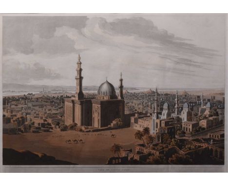 Henry Salt (1780-1827) View of Grand Cairo, hand coloured aquatint, published by William Miller 1809, etched by S Rawle and e