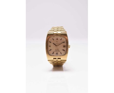 Omega: A gentleman's 18ct gold bracelet watchModel: Constellation Reference: 168.047Date: 1971Movement: Jewelled cal.1002 aut