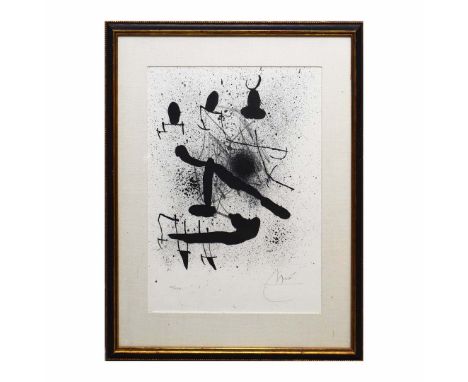JOAN MIRO. LIBERTES DES LIBERTES (1971). Lithograph,45cms x 34cms, signed and numbered in pencil, Framed.&nbsp;(Subject to AR