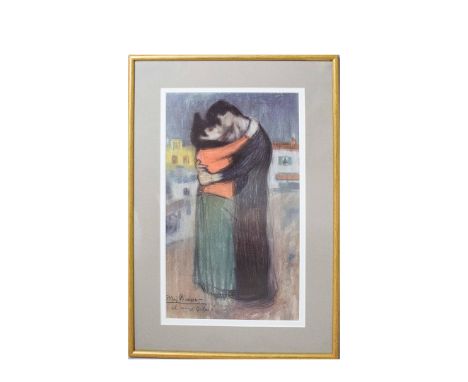 PABLO PICASSO. Les amants dans la rue 1903. Lithograph in colours, 47cms x 29cms, Printed by Daniel Jacomet, Published by Au 