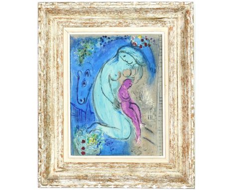 MARC CHAGALL. RARE ORIGINAL LITHOGRAPH ON WOVE PAPER. 1954 Quai aux Fleurs, edition: 2500, published by Maeght Editeur, Paris
