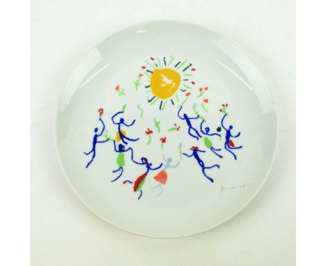 PABLO PICASSO. In the manner of. PAIX ET JOIE DANS LE MONDE. LAMBERT STUDIOS and LIMOGES, Porcelain, 24cms diameter.