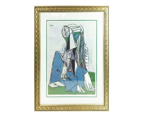PABLO PICASSO. 'Portrait of Sylvette David'. limited edition giclée with a certificate of authenticity to verso. H.87 W.71cm,