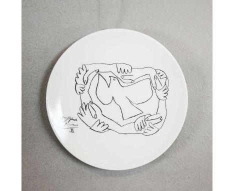 PABLO PICASSO. After. COLOMBE DE PAIX. Ceramic,12cms diameter, Published XL ART 2002.
