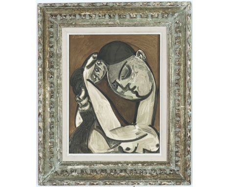 PABLO PICASSO. FEMME SE COIFFANT. rare lithograph on arches paper, signed in the plate, edition: 575: San Lazzaro et ses Amis