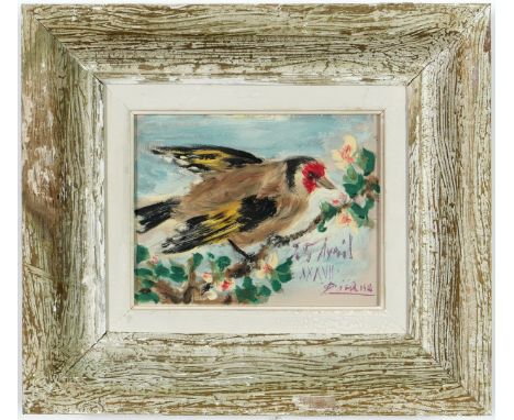 PABLO PICASSO. LE CHARDONNERET - BIRD. small edition of 275, signed in the plate, suite: Dans l'Atelier de Picasso printed in