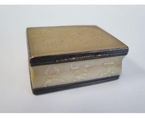 A nineteenth Century White Metal and Carved Mother of Pearl Snuff Box 