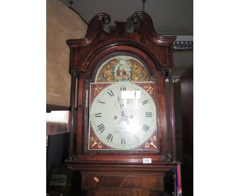 J. Whitefield Manchester Oak Longcase Clock with painted dial and eight day movement 